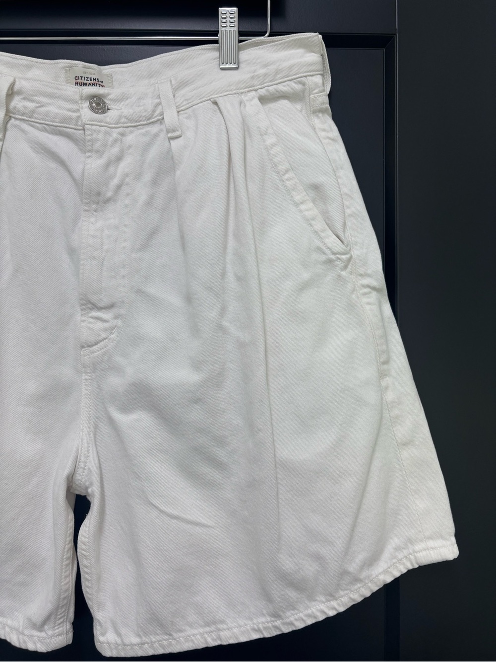 Citizens of Humanity Maritzy Pleated Shorts White Size 31 Cotton High rise - Picture 5 of 12